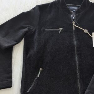 Armani Jeans Black Bomber Jacket with Sleek Design